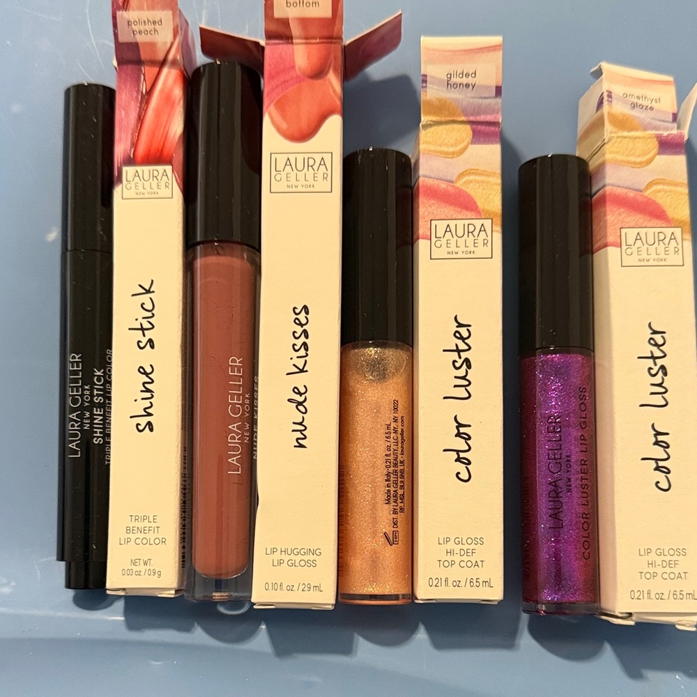 Laura Geller Baked Gelato Swirl Illuminator and Lip Gloss Collection, Blush x 2 - Picture 3 of 5